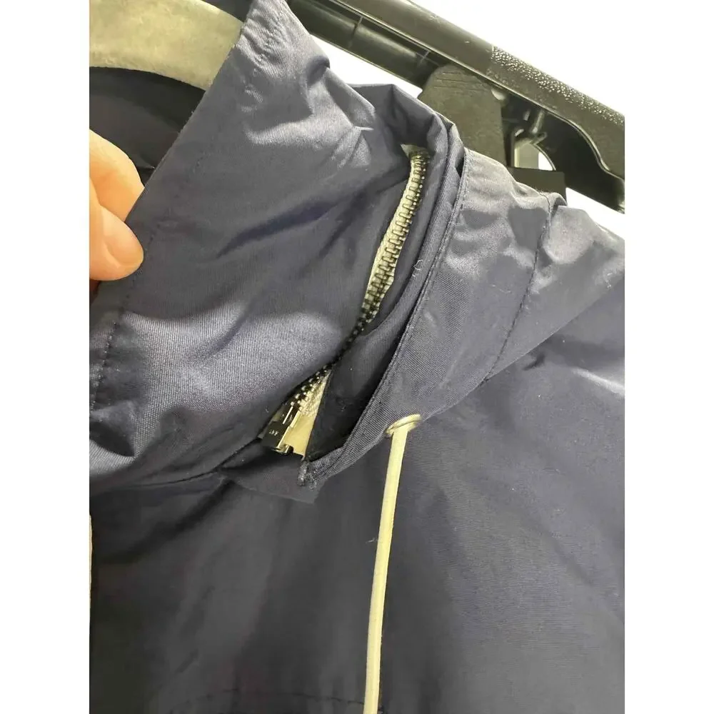 Penfield Navy/Tan Two-Tone Hooded Rain Jacket - Medium - Good Used